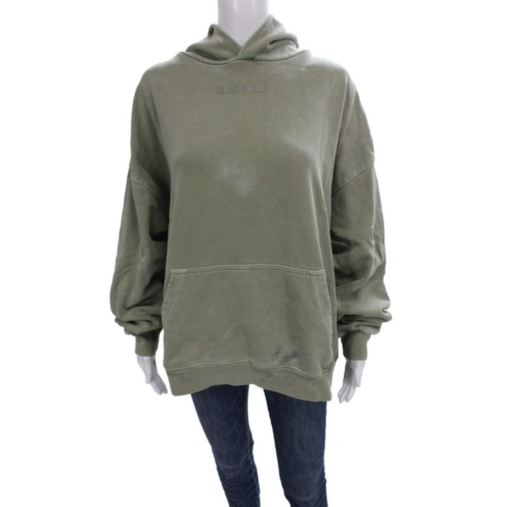 Ksubi Unisex Adults Pullover Hooded Green Cotton Size S